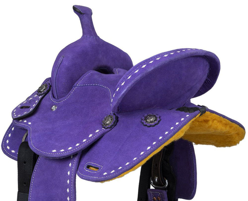 King Series Youth Stratford Suede Barrel Saddle - Purple 13 in 