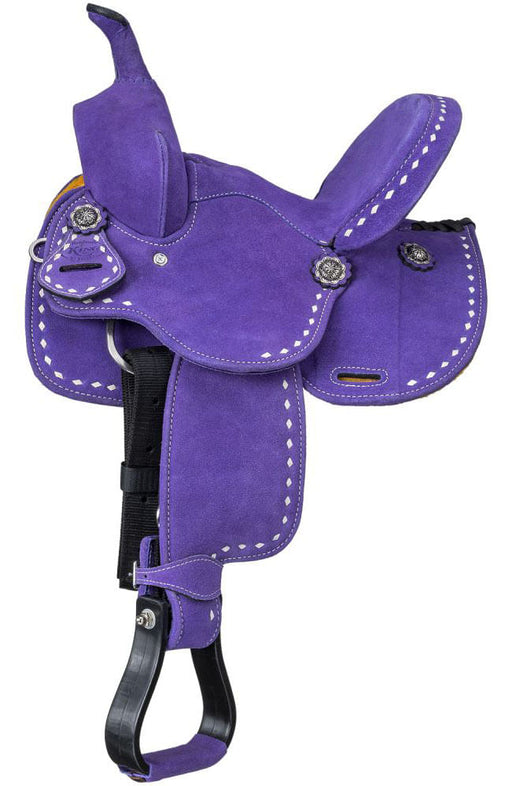 King Series Stratford Suede Barrel Saddle - Purple 17 in 