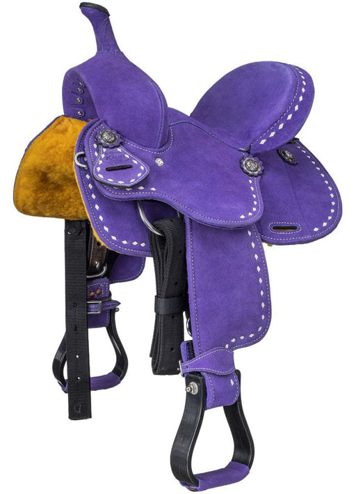 King Series Stratford Suede Barrel Saddle - Purple 17 in 