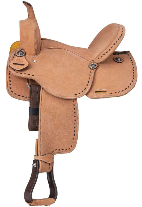 King Series Stratford Suede Barrel Saddle - Natural 15 in 