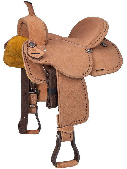 King Series Stratford Suede Barrel Saddle - Natural 15 in 