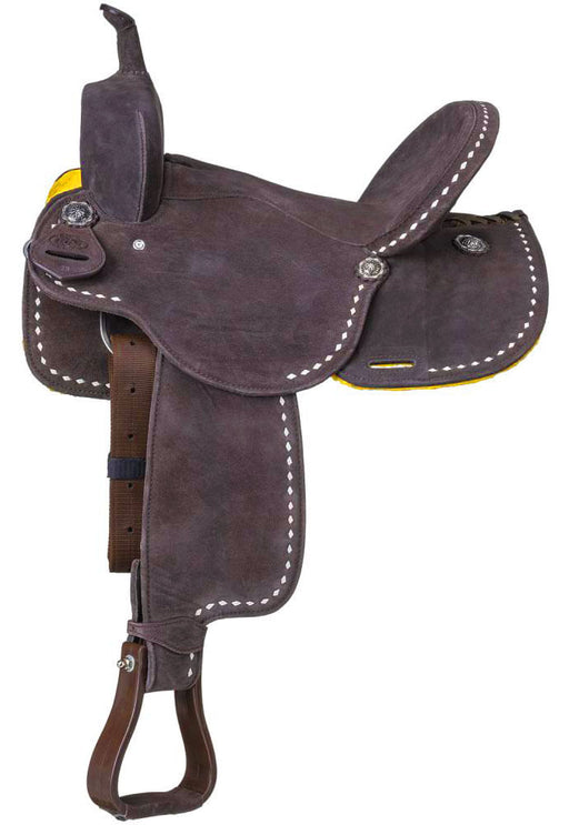 King Series Stratford Suede Barrel Saddle - Brown 16 in 