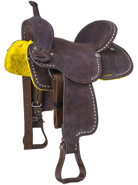 King Series Stratford Suede Barrel Saddle - Brown 16 in 