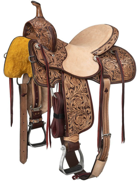 Silver Royal Youth Moulton Barrel Saddle - Brown 13 in 