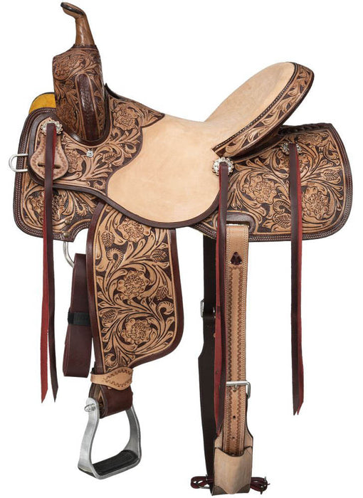 Silver Royal Moulton Barrel Saddle - Brown 16 in 