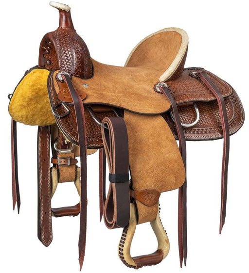 Silver Royal Youth Bodie Hard Seat Ranch Saddle - Brown 13 in 