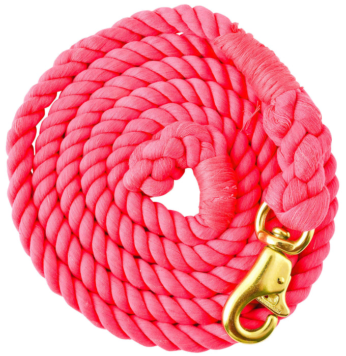 Tough1 Braided Cotton Horse Lead Rope w/ Trigger Bull Snap, 8.5' - Pink  