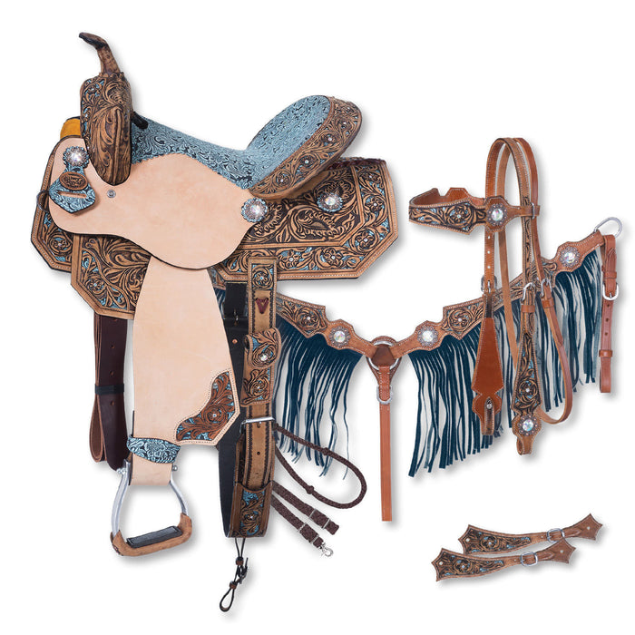 Tough1 Silver Royal Skylar Saddle & Tack Collection - 15 in  