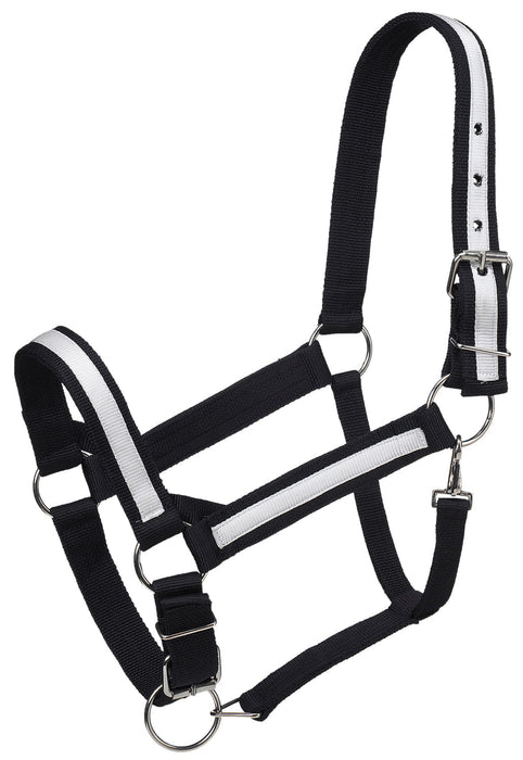 Premium Nylon Draft Halter With Overlay - Black  