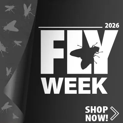 Fly Week 2026 is Iive, Shop deals - Flies on dark grey background