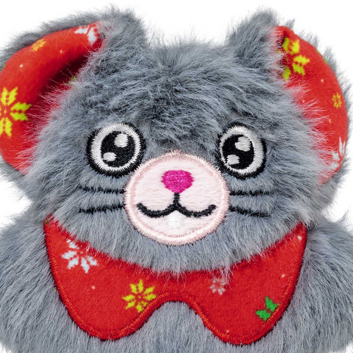 Holiday Cat Snuzzles Mouse Grey Color Grey