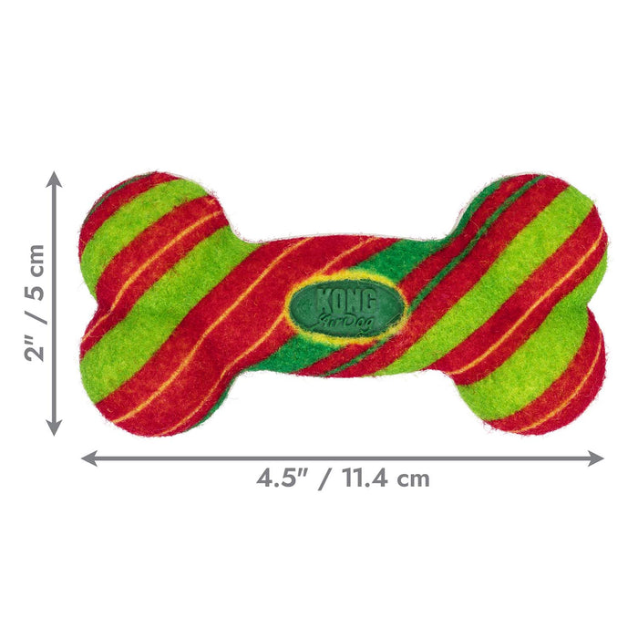 Holiday AirDog® Squeaker Bone Stripe Sm Color Red Green