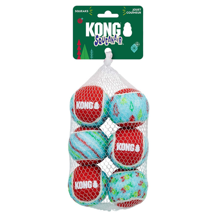 Holiday SqueakAir® Tennis Balls 6-pk Md Color Assorted