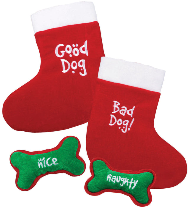 Good Dog/Bad Dog Stocking with Naughty/Nice Bone -   