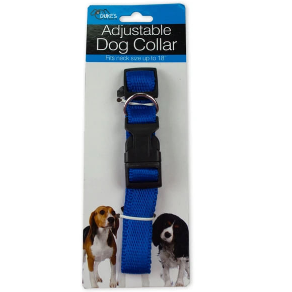 Adjustable Nylon Dog Collar, Assorted Colors, 15"-18" - 15"- 18" 15"- 18" 