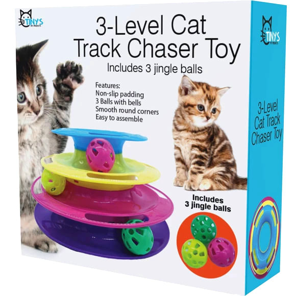 Triple Level Cat Toy Tower with Jingle Balls -   