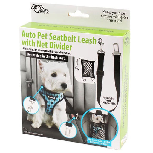 Auto Pet Seat Belt Leash with Net Divider - Medium Medium 