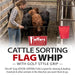 Jeffers Sorting Flag Cattle Sorting Flag Whip / Stick, 60"L - KMF1 - Assorted Shaft with Red Flag - 60"L Stick with 12" x 13" Flag - 1 - 2