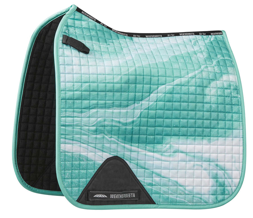 WeatherBeeta Prime Marble Dressage Saddle Pad - Turquoise Swirl  