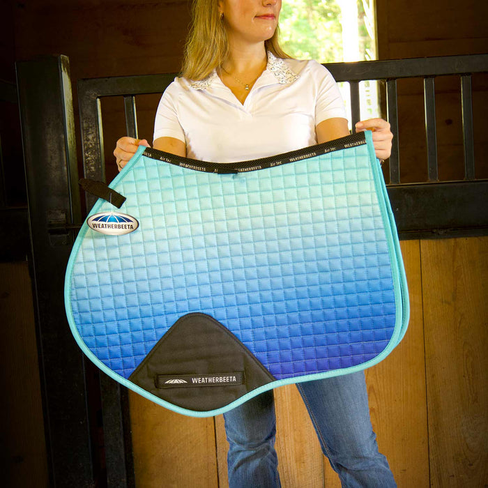 WeatherBeeta Prime Ombre Jump Shaped Saddle Pad - Ocean Breeze  