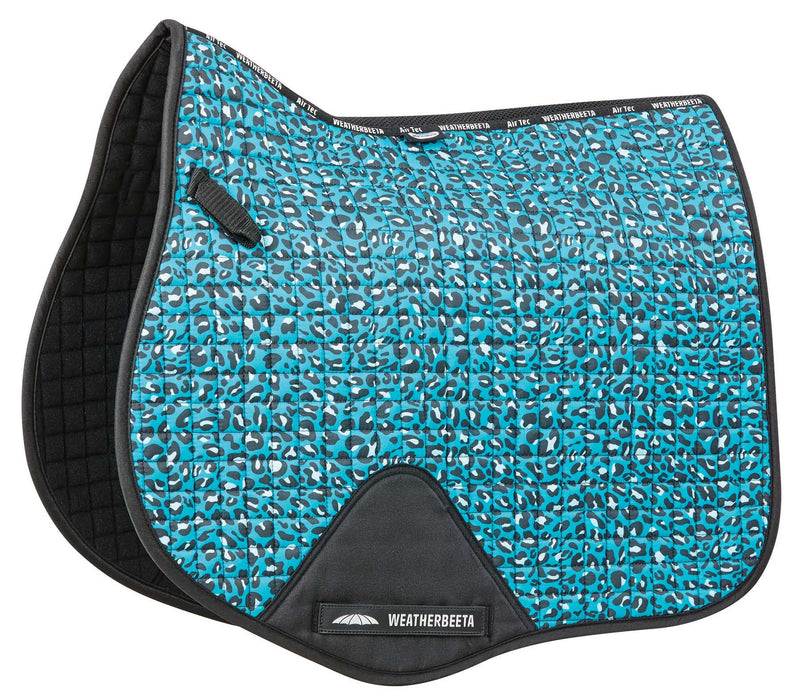 WeatherBeeta Prime Leopard All Purpose Saddle Pad - Turquoise Leopard  