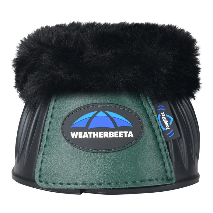 WeatherBeeta Tough-Tec Prime Fleece Trim Rubber Bell Boots Color BLACK/FOREST GREEN