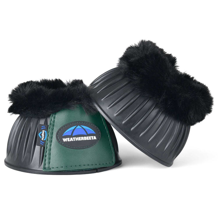 WeatherBeeta Tough-Tec Prime Fleece Trim Rubber Bell Boots Color BLACK/FOREST GREEN