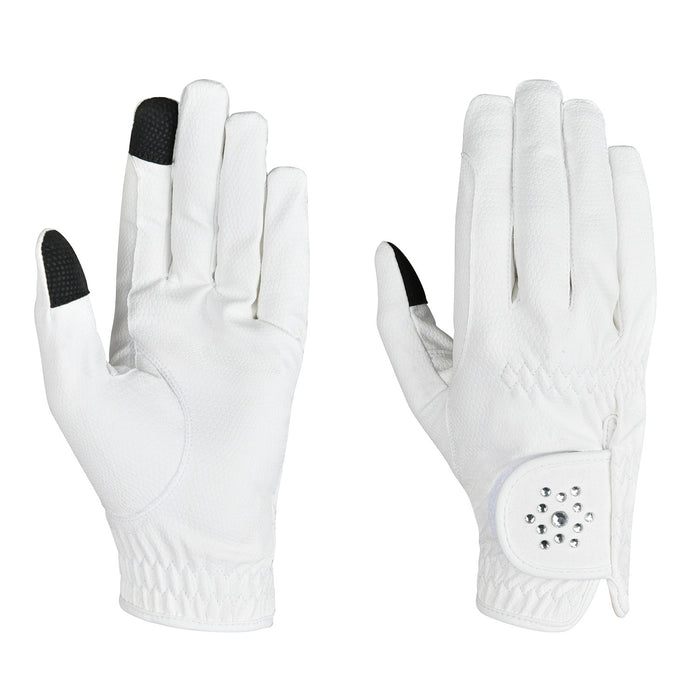 Dublin Everyday Bling Riding Gloves Color WHITE