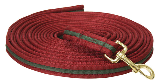 Kincade Padded Lunge Line, 26' L - Burgundy/Hunter  