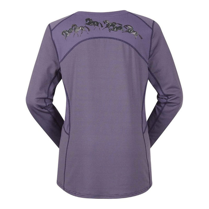 Kerrits Foundation Base Layer Top - Lavender Stripe Large 