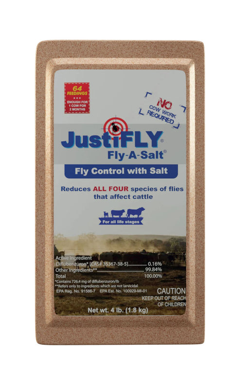 JustiFly Fly-A-Salt Block 4lb - 4 lb 4 lb 