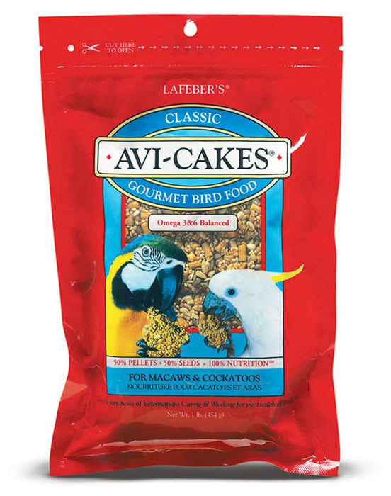 Lafeber Classic Avi-Cakes for Macaw & Cockatoo, 1 lb bag -   