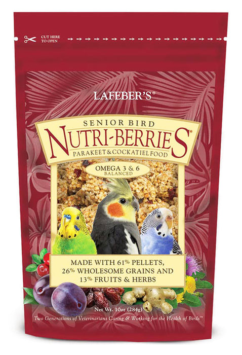 Lafeber Senior Bird Nutri-Berries for Parakeet & Cockatiel, 10 oz bag -   