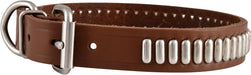 Bully Leather Dog Collars - 23" Leather Collar w/ Oblong Studs  