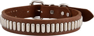 Bully Leather Dog Collars - 21" Leather Collar w/ Oblong Studs  