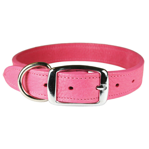 Luxe Leather Dog Collars, 16"-20" - Flamingo 16 in 