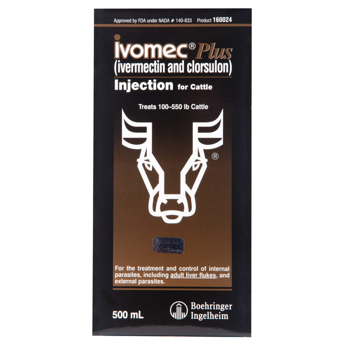 Ivomec Plus Injectable Cattle Wormer - IVOMEC Plus, 500 mL  