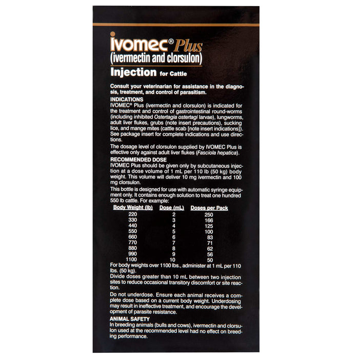 Ivomec Plus Injectable Cattle Wormer - IVOMEC Plus, 500 mL  