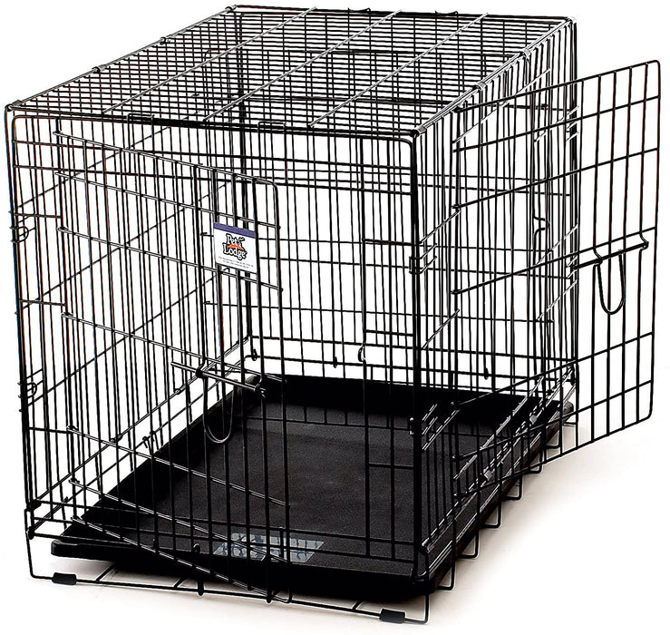 Double Door Wire Dog Crate - Medium Double Door Wire Dog Crate, Blk  