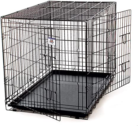 Double Door Wire Dog Crate - Giant Double Door Wire Dog Crate, Blk  