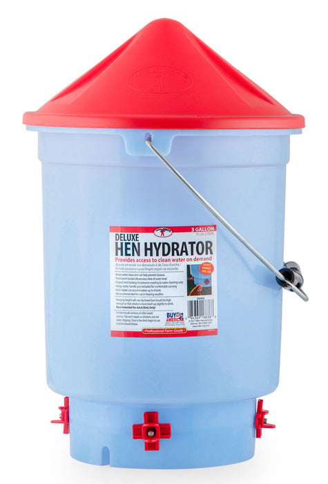 Deluxe Hen Hydrator, Red/White - Deluxe Hen Hydrator, 3 gal, Red/White  