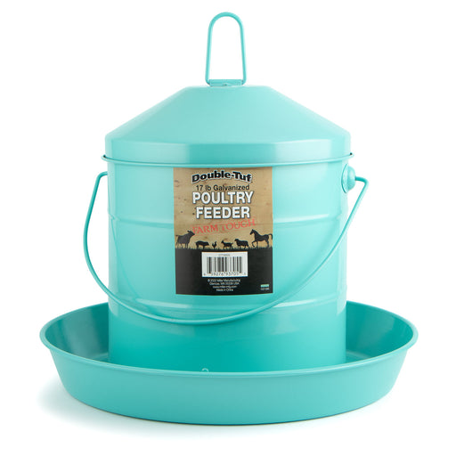 Double-Tuf 17 lb Painted Poultry Feeder, Seafoam Green -   