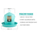 Double-Tuf 17 lb Painted Poultry Feeder, Seafoam Green -   