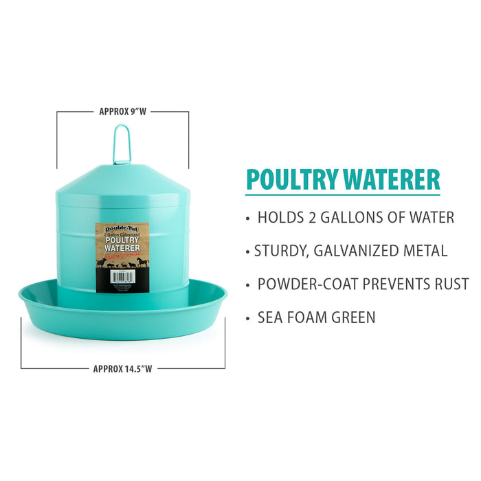 Double-Tuf 2 Gallon Poultry Fount, Seafoam Green -   