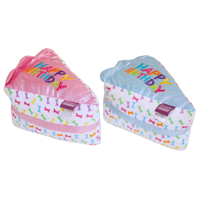 Birthday Cake Slice Dog Toy, 6", Assorted -   