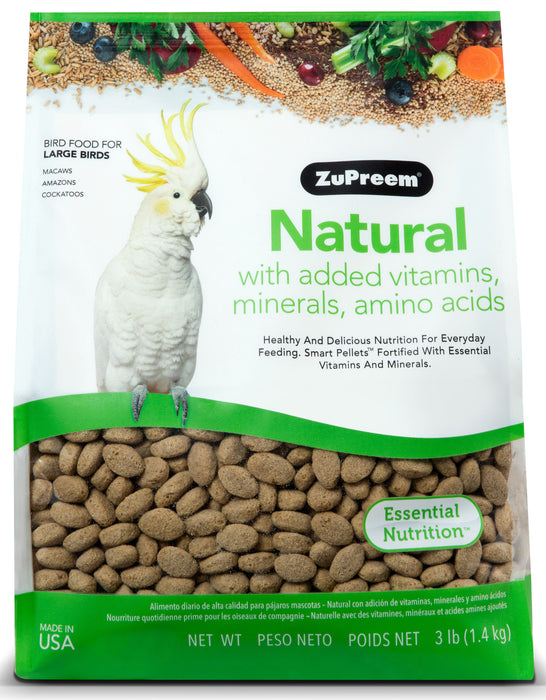 ZuPreem Natural Premium Daily Bird Food - ZuPreem Natural - Lg Birds, 3 lb  