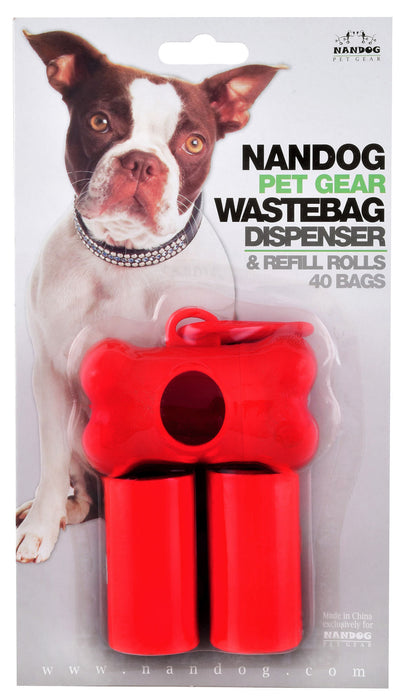 Waste Bag Dispenser with 40 Bags - Red  