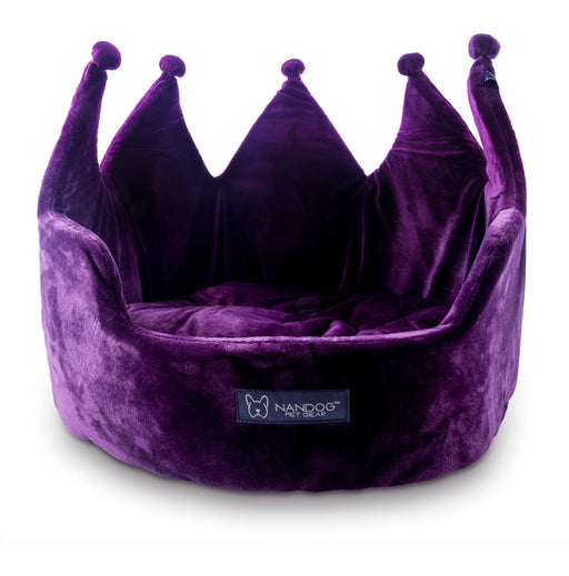 Nandog Purple Crown Dog/Cat Bed -   