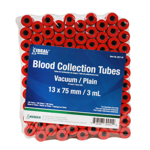 Ideal Blood Collection Vacuum Tubes, 100 ct/Red -   