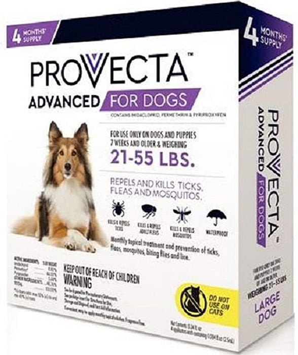 Provecta Advanced for Dogs, 4 Dose - Provecta Advanced for Dogs, Large, 21 to 55 lbs.  